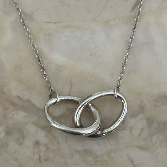 Tiffany & Co. Elsa Peretti Double Loop Necklace Sterling Silver - Picture 2 of 9